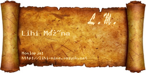 Lihi Mína névjegykártya